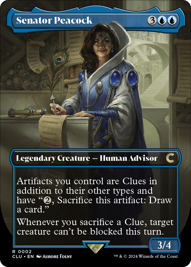 Senator Peacock (CLU-002) [Ravnica: Clue Edition] (Borderless) MTG Single Wizards of the Coast