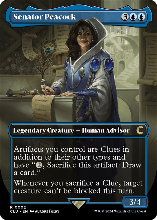 Senator Peacock (CLU-002) [Ravnica: Clue Edition] (Borderless) MTG Single Wizards of the Coast