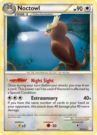 Noctowl (8/123) Reverse Holofoil [HGSS: Base Set] Pokemon Single Pokémon