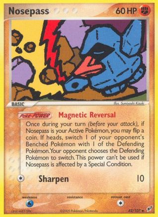 Nosepass (/107) Reverse Holofoil [EX: Deoxys] Pokemon Single Pokémon