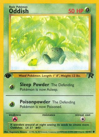 Oddish (63/82) - [Vintage: Team Rocket] 1st Edition Pokemon Single Pokémon