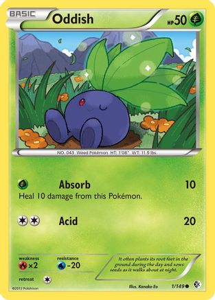 Oddish (1/149) [BW: Boundaries Crossed] Pokemon Single Pokémon