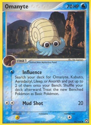Omanyte (56/108) Reverse Holofoil [EX: Power Keepers] Pokemon Single Pokémon