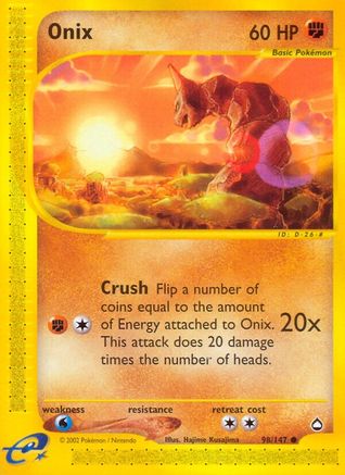 Onix (98/147) Reverse Holofoil [Vintage: Aquapolis] Pokemon Single Pokémon