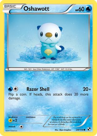 Oshawott (28/114) Reverse Holofoil [BW: Base Set] Pokemon Single Pokémon