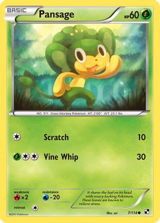 Pansage (/114) Reverse Holofoil [BW: Base Set] Pokemon Single Pokémon
