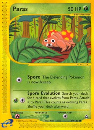 Paras (99/147) Reverse Holofoil [Vintage: Aquapolis] Pokemon Single Pokémon