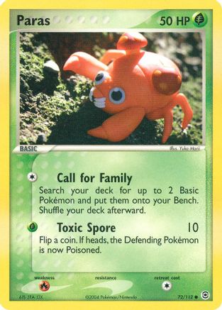 Paras (72/112) Reverse Holofoil [EX: FireRed & LeafGreen] Pokemon Single Pokémon