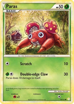 Paras (76/123) Reverse Holofoil [HGSS: Base Set] Pokemon Single Pokémon