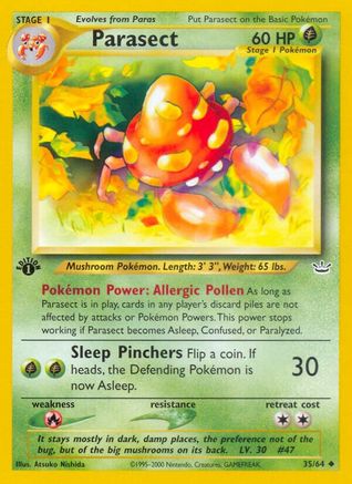 Parasect (35/64) 1st Edition [Vintage: Neo Revelation] Pokemon Single Pokémon