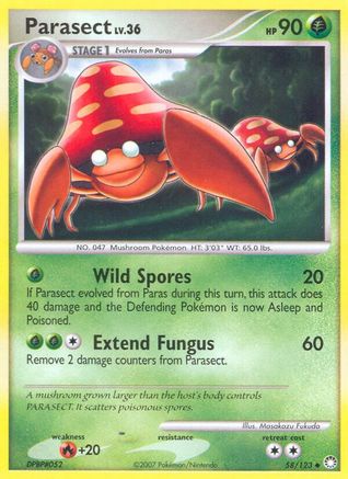 Parasect (/123) Reverse Holofoil [DP: Mysterious Treasures] Pokemon Single Pokémon
