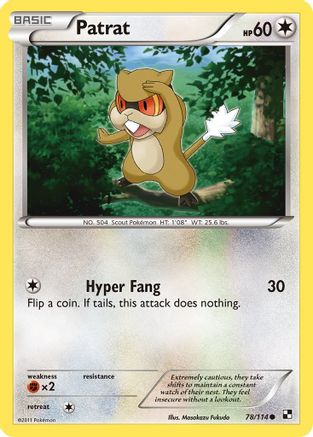 Patrat (78) (/114) Reverse Holofoil [BW: Base Set] Pokemon Single Pokémon