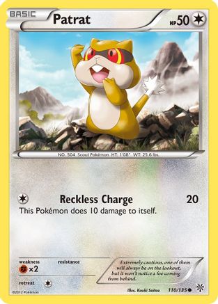 Patrat (110) (/135) Reverse Holofoil [BW: Plasma Storm] Pokemon Single Pokémon