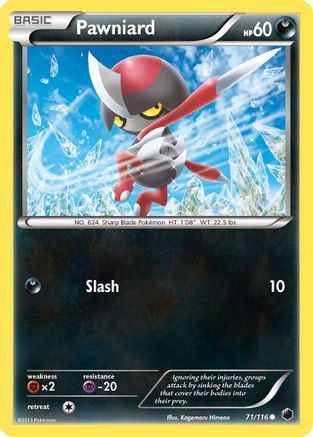 Pawniard (71) (/116) Reverse Holofoil [BW: Plasma Freeze] Pokemon Single Pokémon