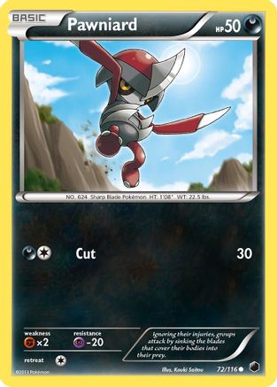 Pawniard (72) (/116) Reverse Holofoil [BW: Plasma Freeze] Pokemon Single Pokémon