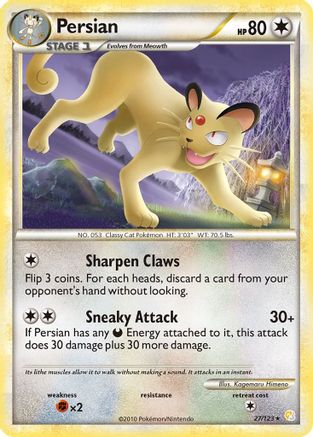 Persian (27/123) Reverse Holofoil [HGSS: Base Set] Pokemon Single Pokémon