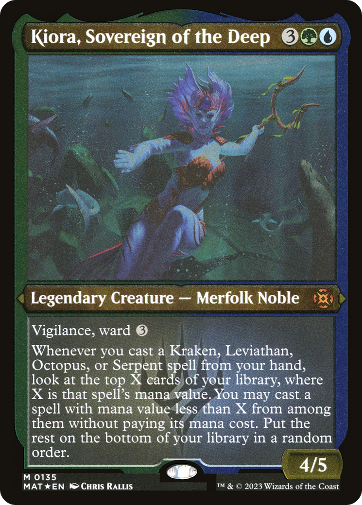 Kiora, Sovereign of the Deep (MAT-135) [March of the Machine: The Aftermath] Etched Foil MTG Single Wizards of the Coast