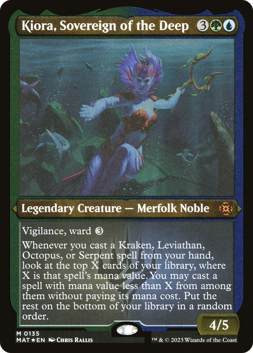 Kiora, Sovereign of the Deep (MAT-135) [March of the Machine: The Aftermath] Etched Foil MTG Single Wizards of the Coast