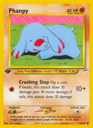 Phanpy (76/105) 1st Edition [Vintage: Neo Destiny] Pokemon Single Pokémon