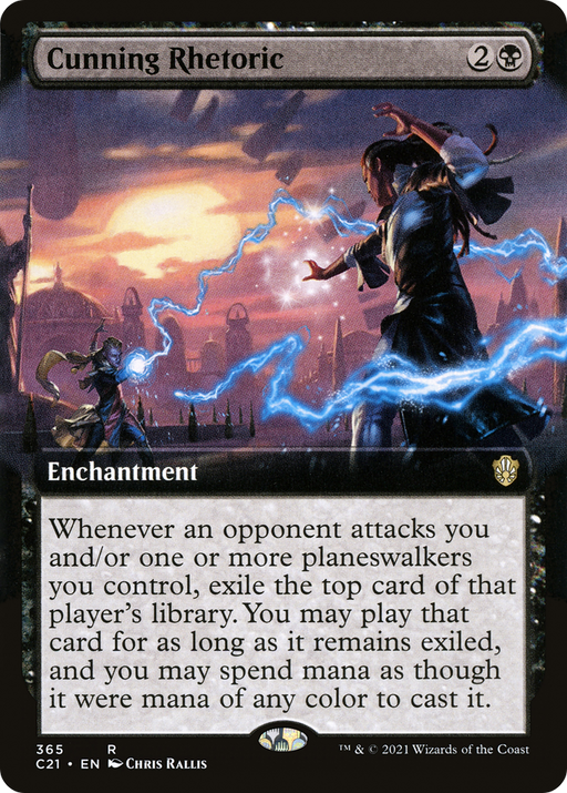Cunning Rhetoric (C21-365) [Commander 2021] (Extended Art) MTG Single Wizards of the Coast