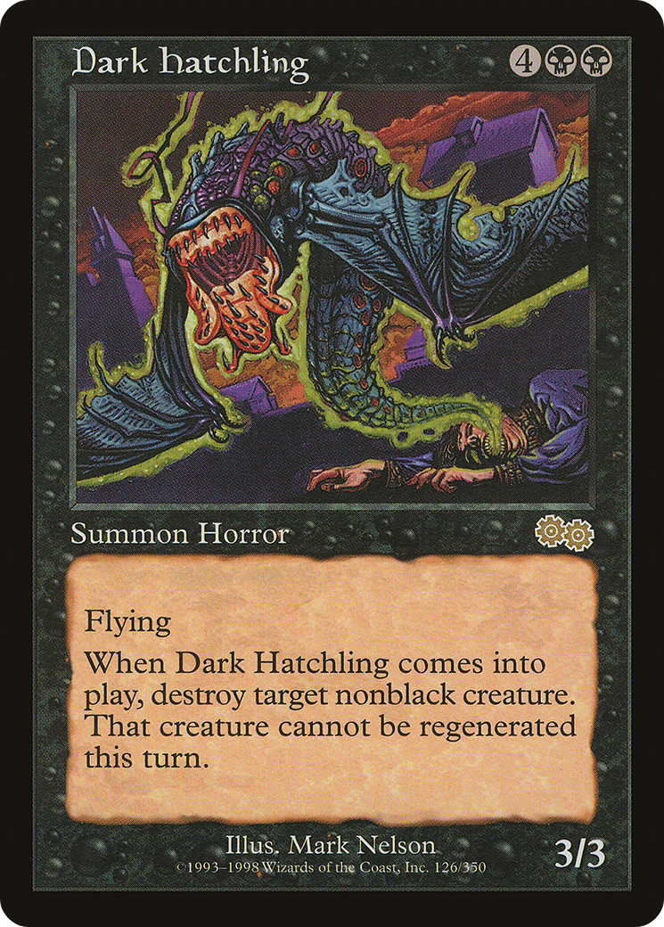 Dark Hatchling (USG-126) [Urza's Saga] MTG Single Wizards of the Coast