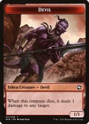 Devil // Mordenkainen Emblem Double-Sided Token [Dungeons & Dragons: Adventures in the Forgotten Realms Tokens] MTG Single Magic: The Gathering   