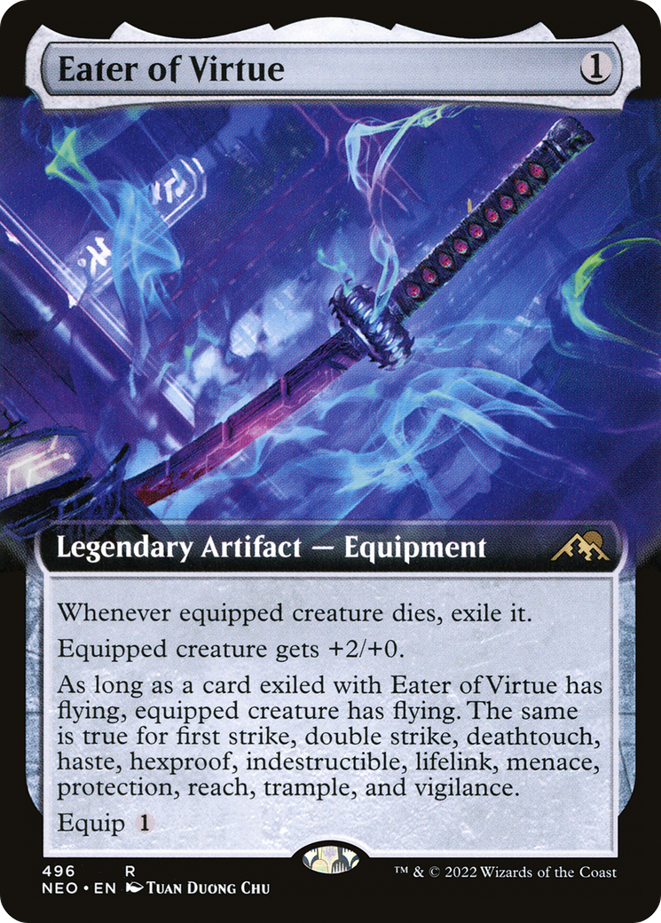 Eater of Virtue (NEO-496) [Kamigawa: Neon Dynasty] (Extended Art) MTG Single Wizards of the Coast