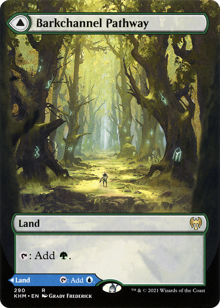 Barkchannel Pathway (KHM-290) [Kaldheim] (Showcase) (Borderless) Foil MTG Single Wizards of the Coast
