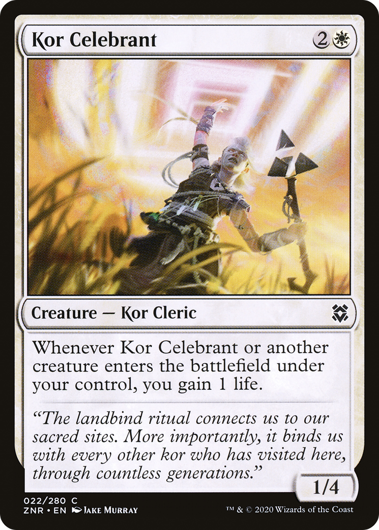 Kor Celebrant (ZNR-022) [Zendikar Rising] MTG Single Wizards of the Coast