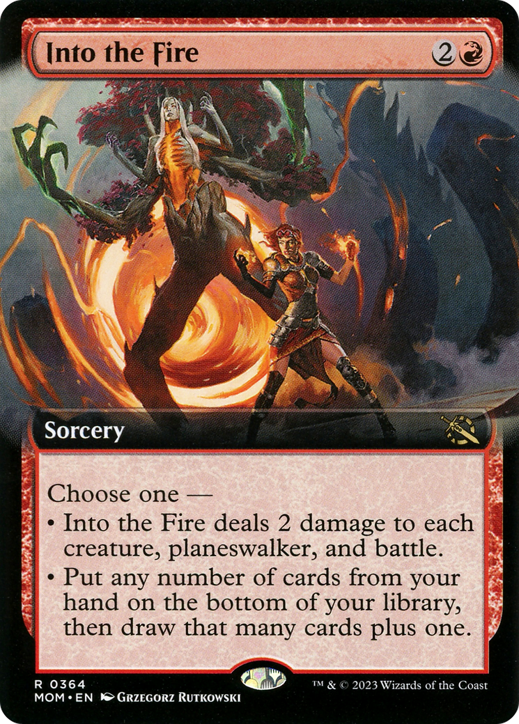 Into the Fire (MOM-364) [March of the Machine] (Extended Art) Foil MTG Single Wizards of the Coast