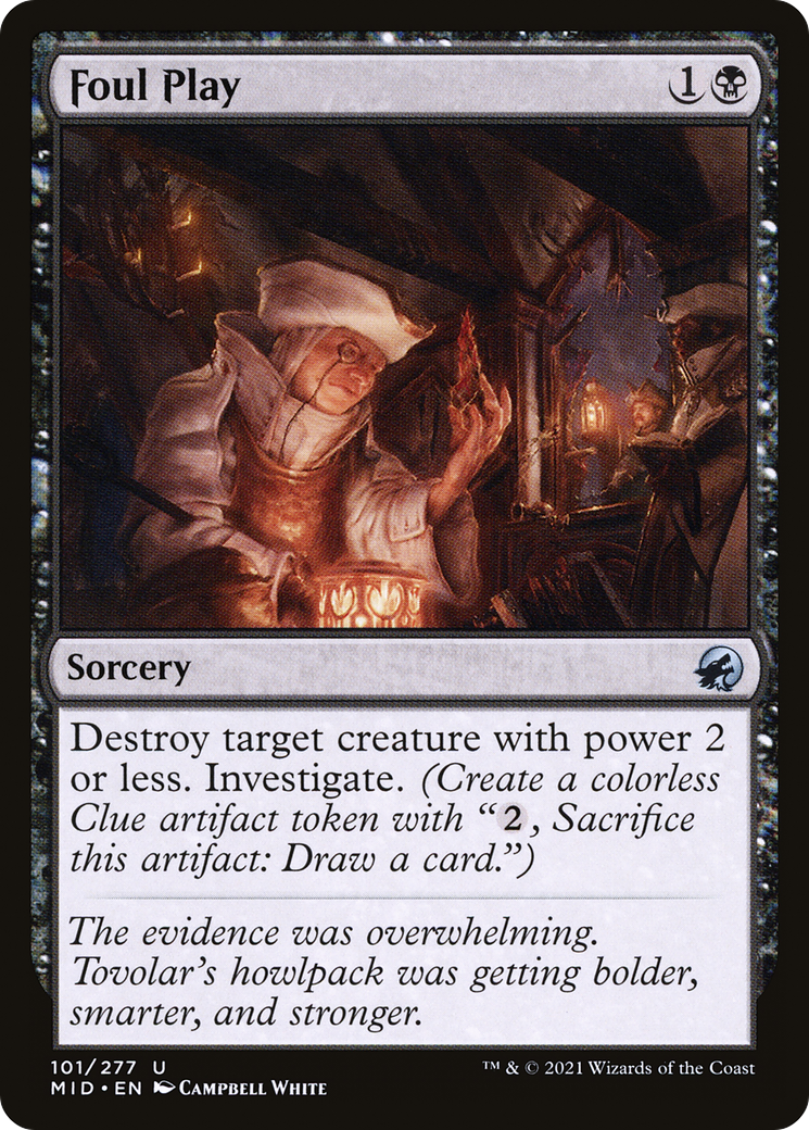Foul Play (MID-101) [Innistrad: Midnight Hunt] Foil MTG Single Wizards of the Coast