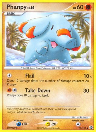 Phanpy (98/132) Reverse Holofoil [DP: Secret Wonders] Pokemon Single Pokémon