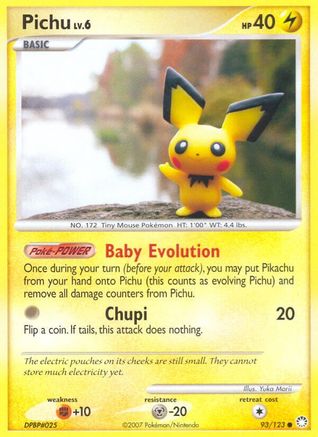 Pichu (93/123) Reverse Holofoil [DP: Mysterious Treasures] Pokemon Single Pokémon