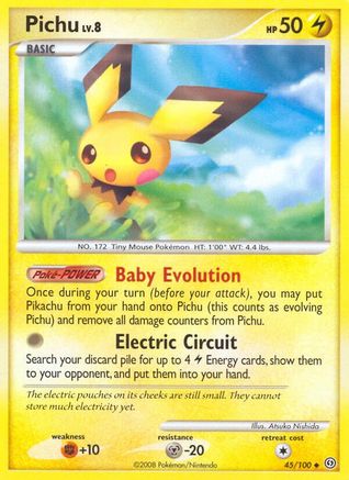 Pichu (45/100) Reverse Holofoil [DP: Stormfront] Pokemon Single Pokémon