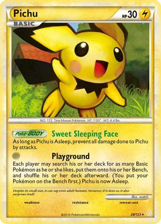Pichu 28/123 [HGSS: Base Set] Pokemon Single Pokémon