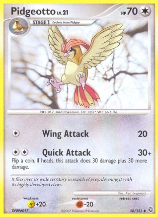 Pidgeotto (/132) Reverse Holofoil [DP: Secret Wonders] Pokemon Single Pokémon