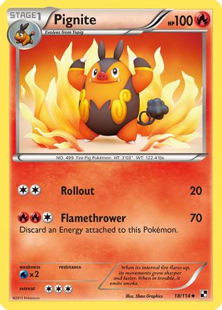 Pignite (18) (/114) Reverse Holofoil [BW: Base Set] Pokemon Single Pokémon