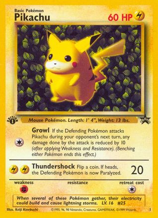 Pikachu (1) (Misprint) (1) 1st Edition [Promos: WoTC Promo] Pokemon Single Pokémon