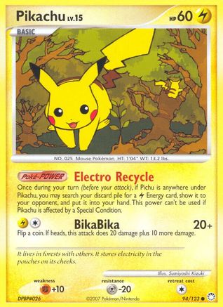 Pikachu (94/123) Reverse Holofoil [DP: Mysterious Treasures] Pokemon Single Pokémon