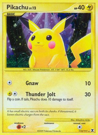 Pikachu 112/111 Holofoil [Platinum: Rising Rivals] Pokemon Single Pokémon