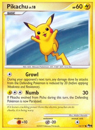 Pikachu 15/17 [Promos: POP Series 9] Pokemon Single Pokémon