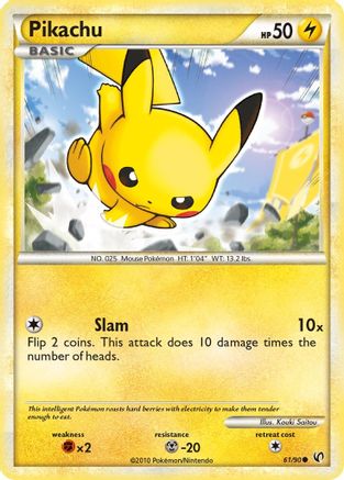 Pikachu (61/90) Reverse Holofoil [Undaunted] Pokemon Single Pokémon