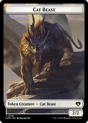 Cleric // Cat Beast Double-Sided Token [Tokens] Commander Masters Tokens MTG Single Magic: The Gathering