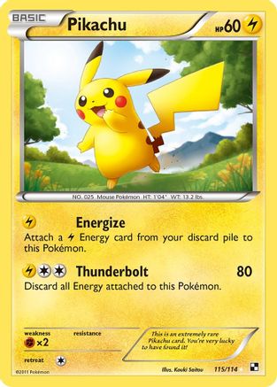 Pikachu (115/114) [Black & White: Base Set] Pokemon Single Pokémon   