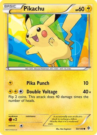 Pikachu (50/149) Reverse Holofoil [BW: Boundaries Crossed] Pokemon Single Pokémon