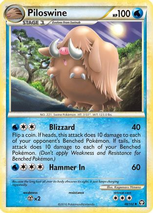 Piloswine (48/102) Reverse Holofoil [HGSS: Triumphant] Pokemon Single Pokémon