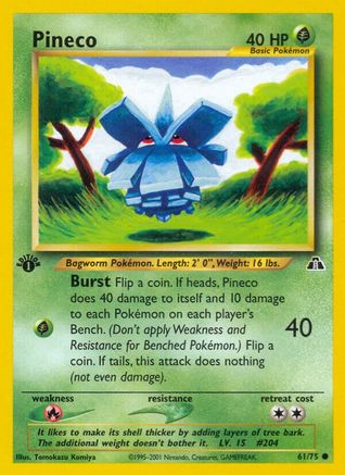 Pineco (61/75) 1st Edition [Vintage: Neo Discovery] Pokemon Single Pokémon