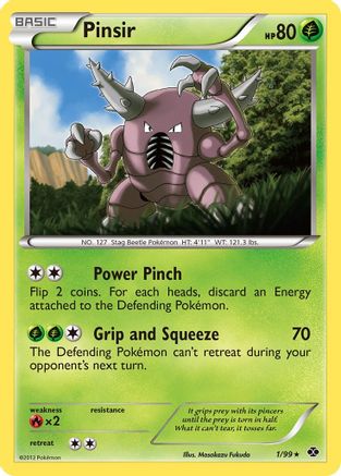 Pinsir (1/99) - [BW: Next Destinies] Reverse Holofoil Pokemon Single Pokémon