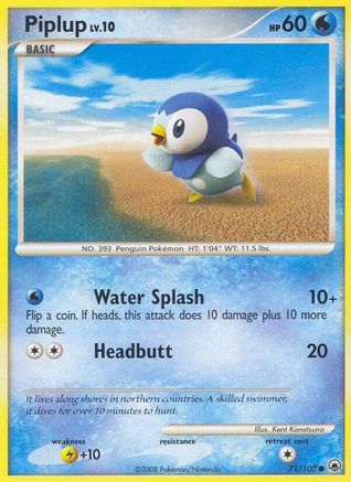 Piplup (71/100) Reverse Holofoil [DP: Majestic Dawn] Pokemon Single Pokémon