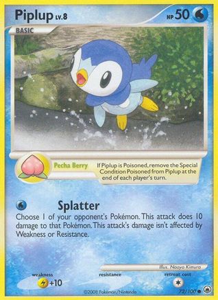 Piplup (72) (72/100) - [DP: Majestic Dawn] Reverse Holofoil Pokemon Single Pokémon